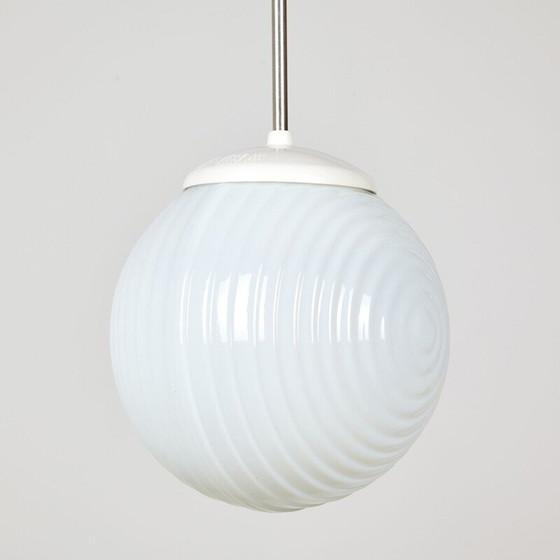 Image 1 of Vintage glass and plastic pendant lamp, Czechoslovakia 1970
