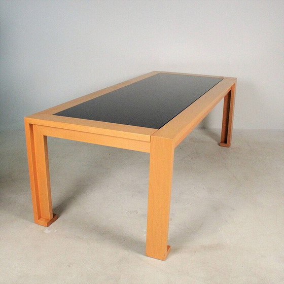 Image 1 of Vintage wood and glass dining table by Afra Scarpa for Cassina, 1980