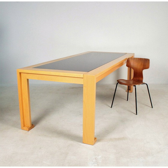 Image 1 of Vintage wood and glass dining table by Afra Scarpa for Cassina, 1980