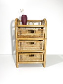 Table de chevet vintage en rotin