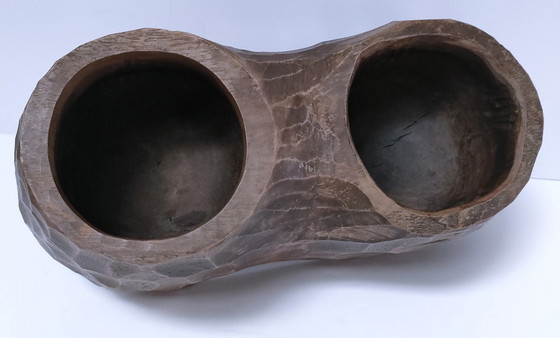 Image 1 of Gouge Vintage Solid Carved Wood Penholder