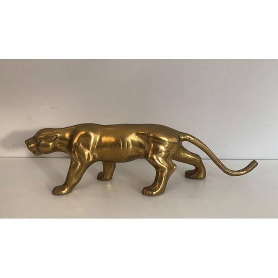 Image 1 of Vintage brass tiger sculpture, 1970