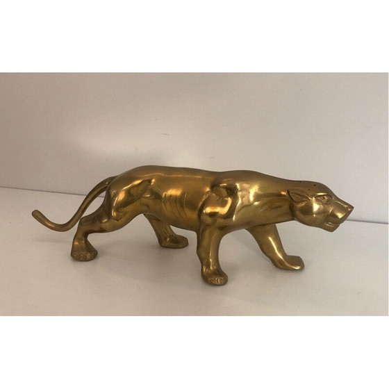 Image 1 of Vintage brass tiger sculpture, 1970