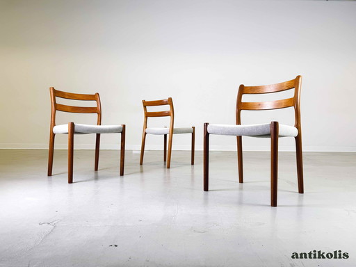 Set of 3 Mid - Century chairs Niels O Moller J.L. Møllers model 84