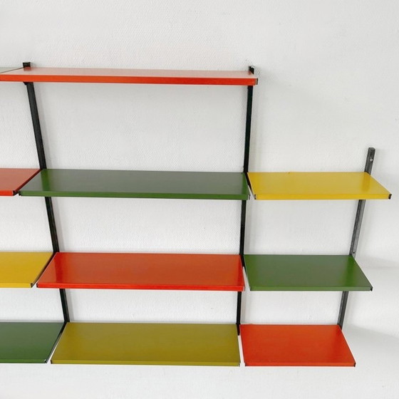 Image 1 of Mid - Century Tomado wall system metal orange green yellow 1950's