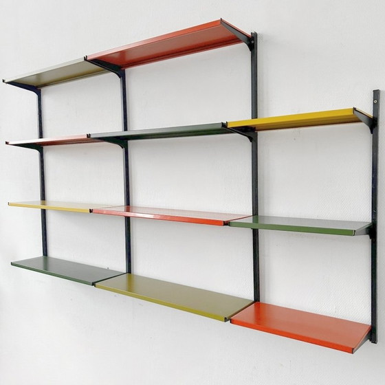 Image 1 of Mid - Century Tomado wall system metal orange green yellow 1950's