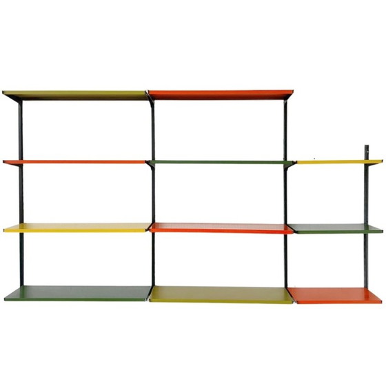 Image 1 of Mid - Century Tomado wall system metal orange green yellow 1950's