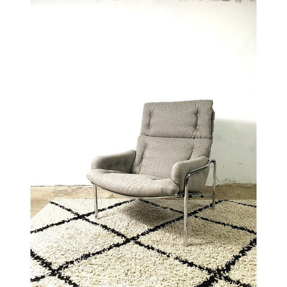 Image 1 of Vintage "Nagoya SZ09" armchair in black fabric by Martin Visser for T Spectrum, Netherlands 1960