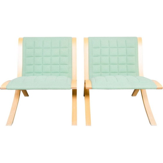 Image 1 of Set of 2 Ax Chairs by Orla Molgaard & Peter Hvidt for Fritz Hansen - 1970s