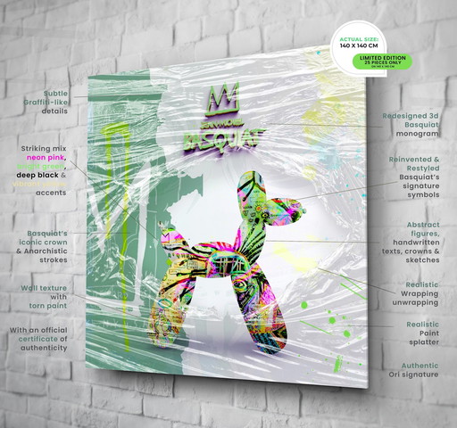Limited: Wrapped Woof – Basquiat Edition | 140 X 140 Cm | 2025 (Ori, 1983)