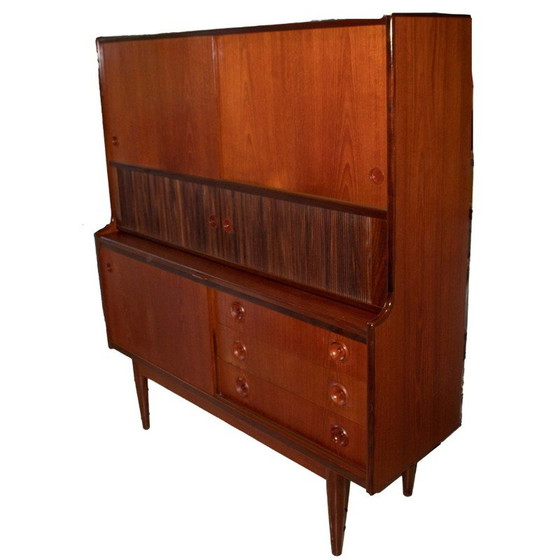 Image 1 of Vintage teak highboard by Johannes Andersen for Oy Wilh. Schauman, 1969