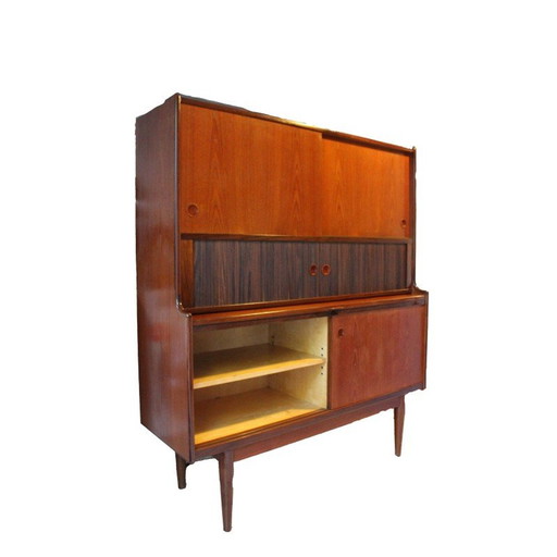 Vintage teak highboard by Johannes Andersen for Oy Wilh. Schauman, 1969