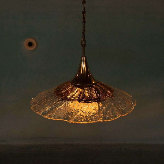 Image 1 of Midmod glass pendant lamp Orrefors, 60s Japandi glass pendant