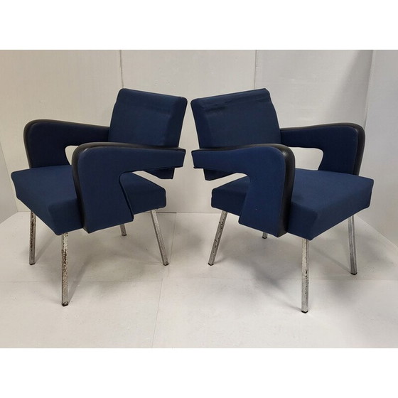 Image 1 of Pair of vintage President armchairs by Jacques Adnet