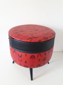 vintage poef fifties bijzettafel