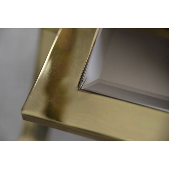 Image 1 of Pair of vintage coffee tables in gilt metal and glass, Italy 1960