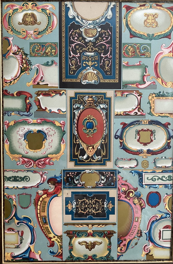 Image 1 of 4 Chrome Lithographs From History Of Design By Racinet