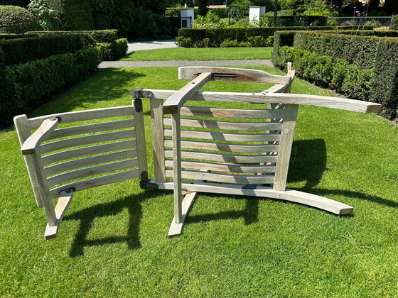 Image 1 of 2x Sunfurniture chaises longues en bois teck