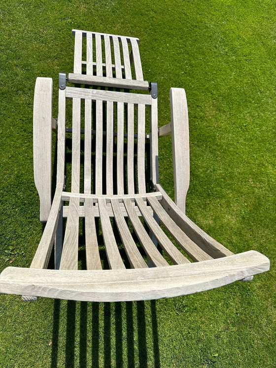 Image 1 of 2x Sunfurniture chaises longues en bois teck