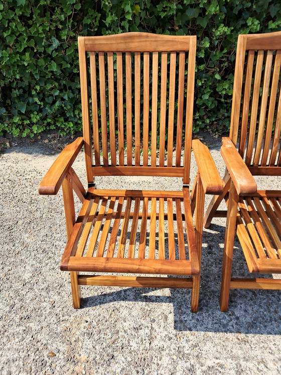 Image 1 of Teak Standing Chairs, Folding