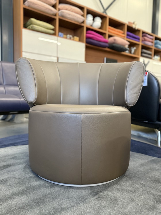 Image 1 of Rolf Benz 684 Swivel Armchair Gray Brown Leather