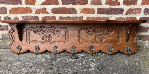 Solid Oak Coat Rack