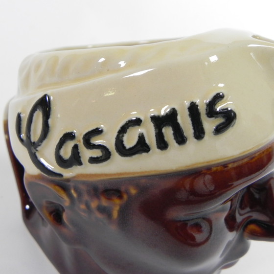 Image 1 of DECANTER CASANIS, CERAMIC, MOORISH HEAD, 1960S