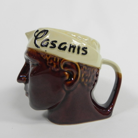 Image 1 of DECANTER CASANIS, CERAMIC, MOORISH HEAD, 1960S