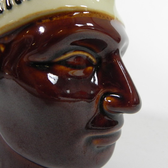 Image 1 of DECANTER CASANIS, CERAMIC, MOORISH HEAD, 1960S