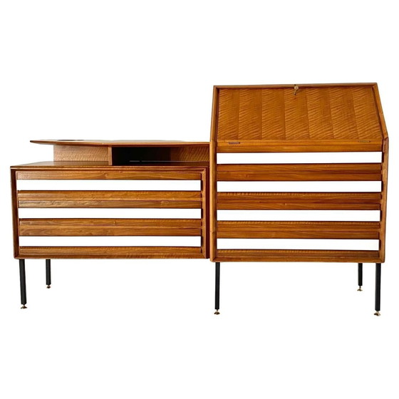 Image 1 of 1X Mid Century Modern Wood Sideboard, Consorzio Mobili Cantu, Italy 1960