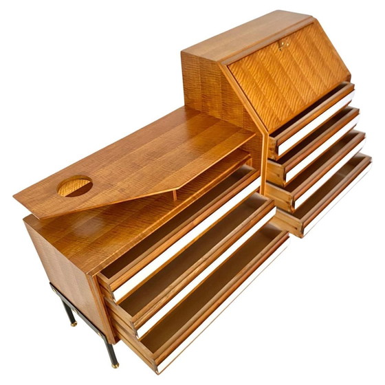 Image 1 of 1X Mid Century Modern Wood Sideboard, Consorzio Mobili Cantu, Italy 1960