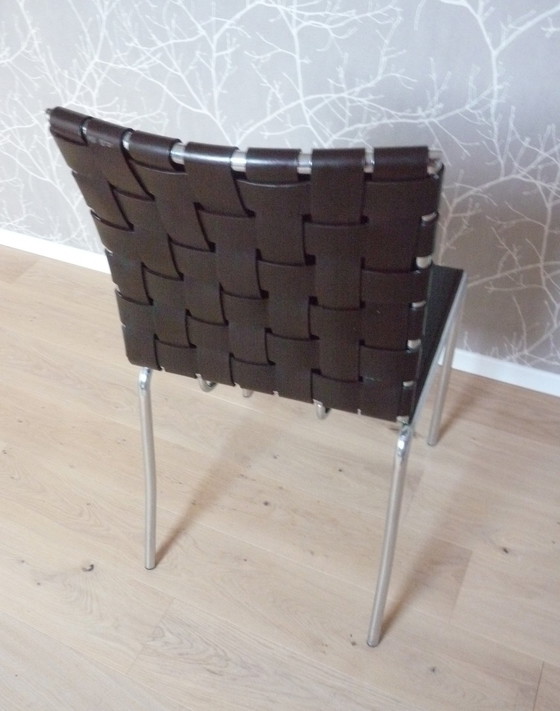 Image 1 of Leather And Chrome Dining Chair