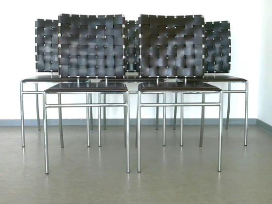 Image 1 of Leather And Chrome Dining Chair