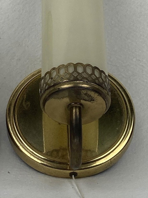 Art Deco Tubular Brass Wall Sconces, 1930S