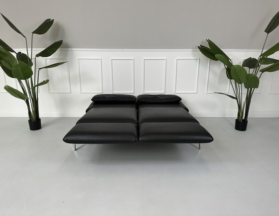 Image 1 of Brühl Roro Designer Leather Black Sofa Sofa Bed Couch