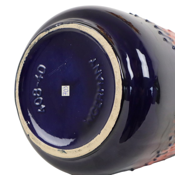 Image 1 of Vase vintage bleu de l'Allemagne de l'Ouest