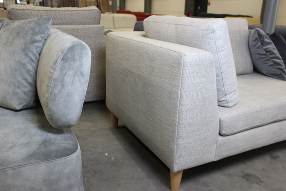 Image 1 of Fabric sofa and recamiere chaise longue sofa couch