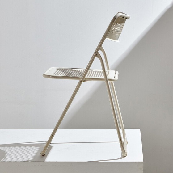 Image 1 of Vintage white metal folding chair, 1980