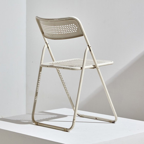 Image 1 of Vintage white metal folding chair, 1980