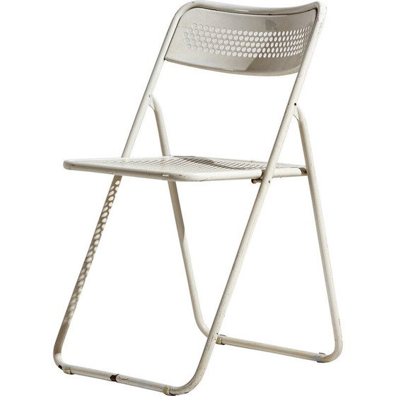 Image 1 of Vintage white metal folding chair, 1980