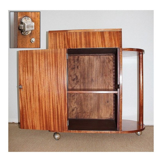 Image 1 of Mid century mahogany veneer bar cabinet, 1950s