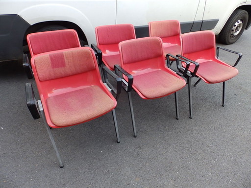 6 Osvaldo Borsani SM 203 chairs for Tecno