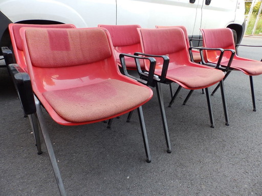 6 Osvaldo Borsani SM 203 chairs for Tecno