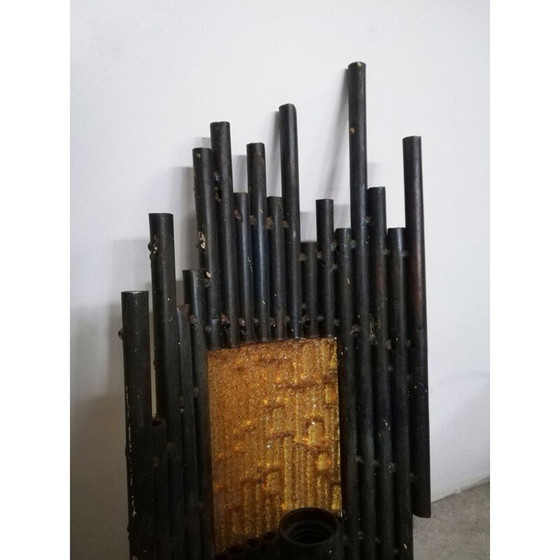 Image 1 of Pair of vintage glass plate wall lamps by Marcello Fantoni, Italy 1970