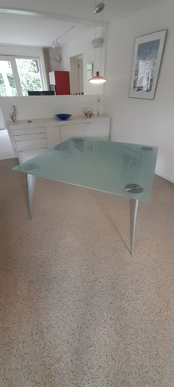 Image 1 of Driade Aleph by Starck Glass/Metal Dinner Table