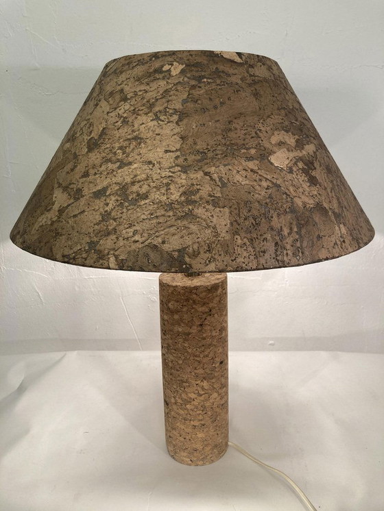 Image 1 of  Mid-Century Italian Cork And Brass Table Lamp