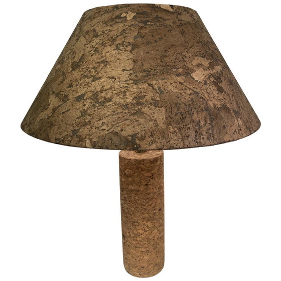 Image 1 of  Mid-Century Italian Cork And Brass Table Lamp