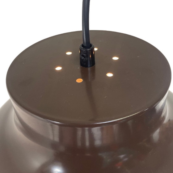 Image 1 of Vintage - Scandinave - Pédant suspendu en forme de bol - Marron