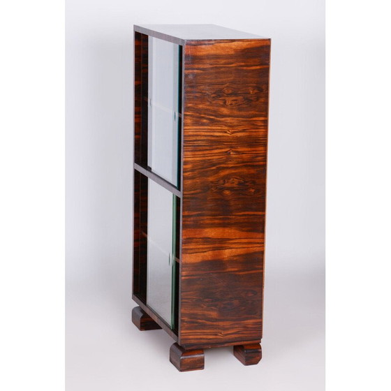 Image 1 of Vintage macassar and glass bookcase by Oldřich Liška, Czechoslovakia 1930