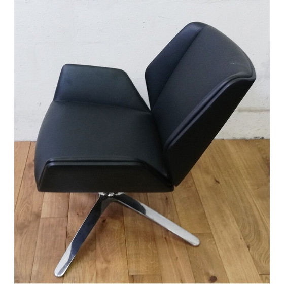 Image 1 of Poltrona girevole vintage Ray in pelle nera